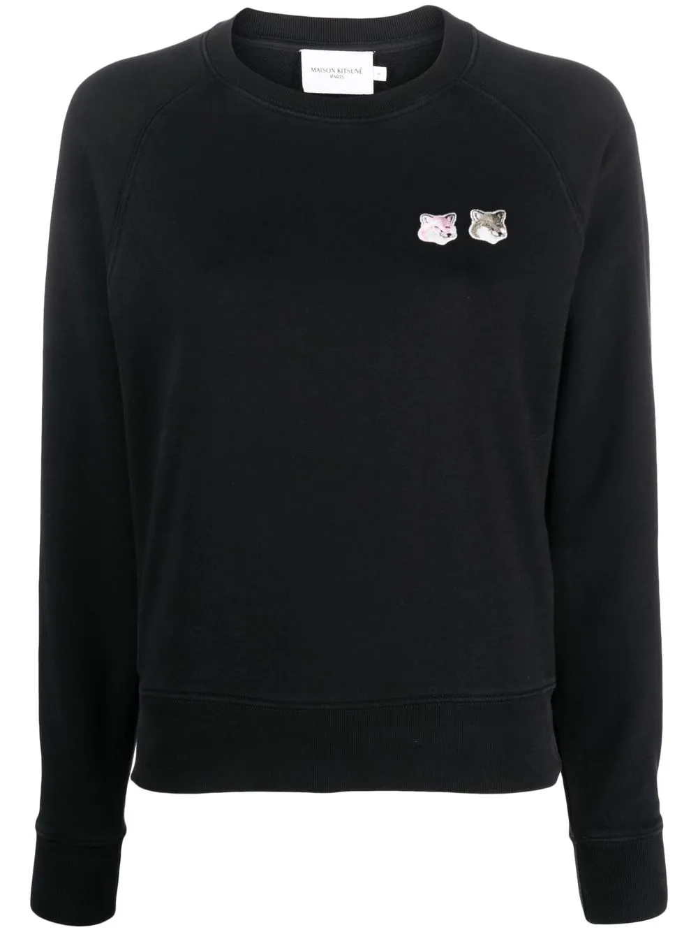 

Maison Kitsuné Fox-patch cotton sweatshirt - Black