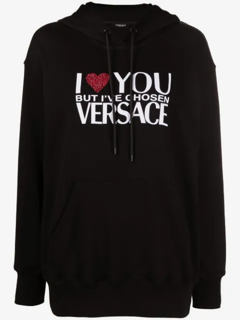 Versace hoodie con detalles de cristal