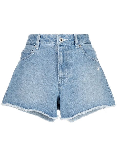 A BATHING APE® star-embroidery mini denim shorts