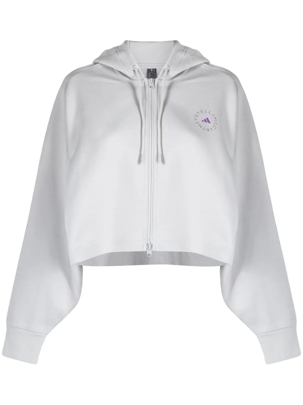 

adidas by Stella McCartney hoodie con logo estampado y cierre - Gris