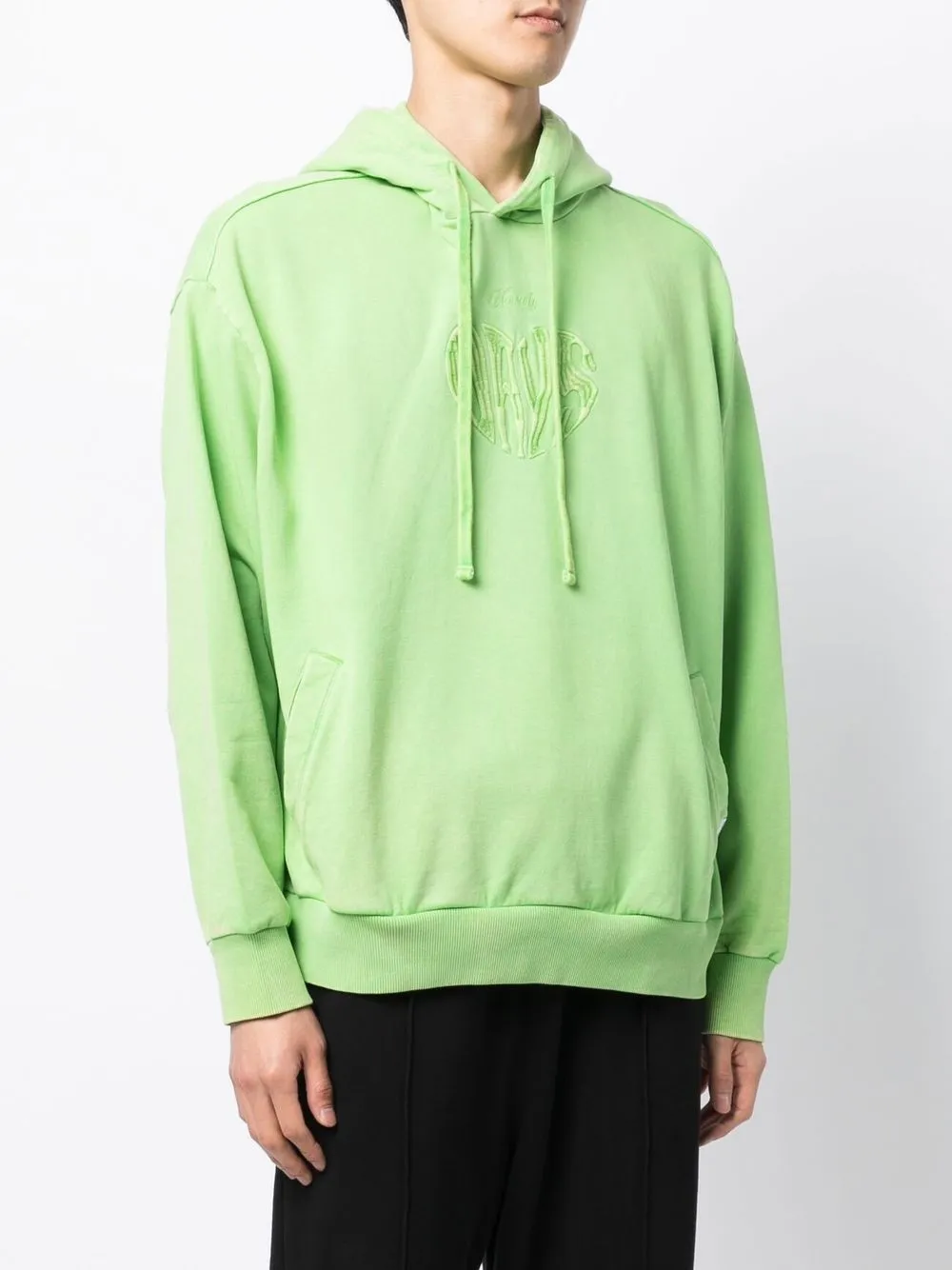  Five Cm Hoodie Mit Logo Stickerei   Grün 