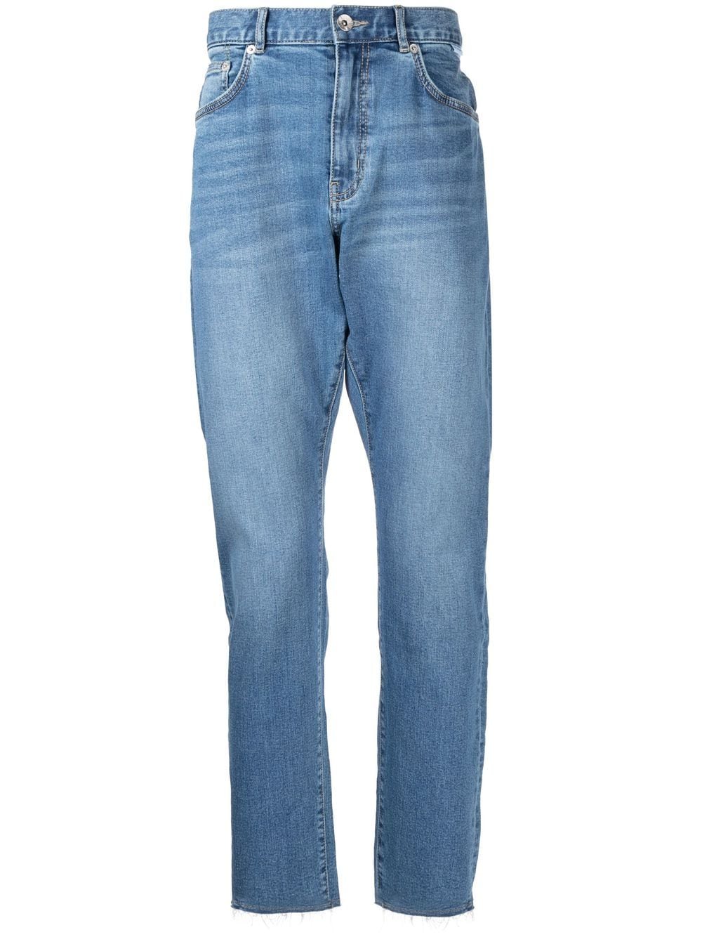 Five Cm Logo-patch Tapered Jeans In Blue