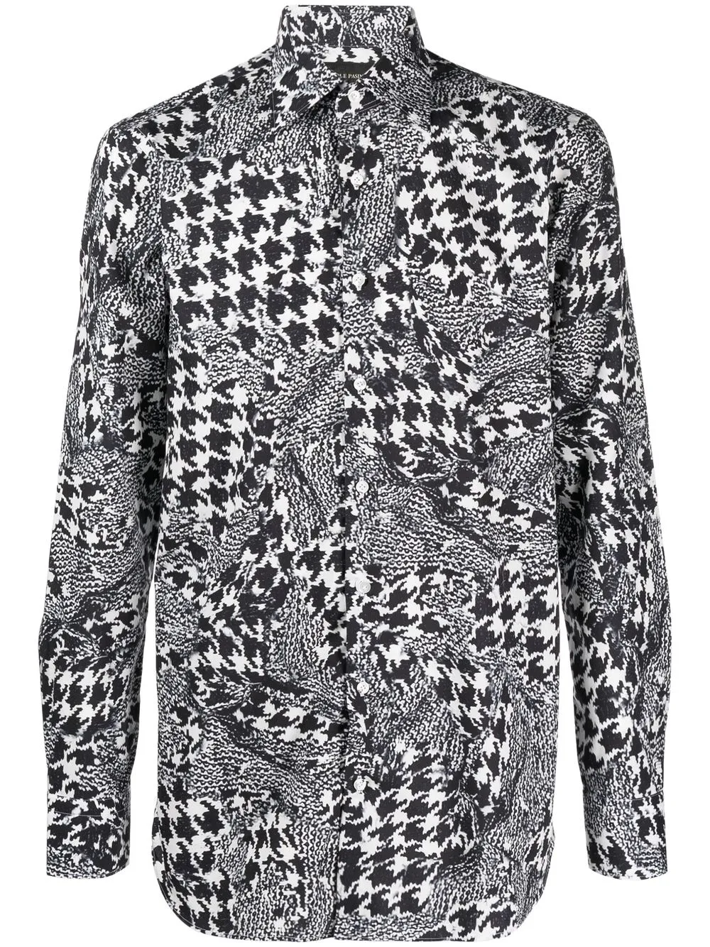

Gabriele Pasini cotton dogtooth-pattern shirt - Black