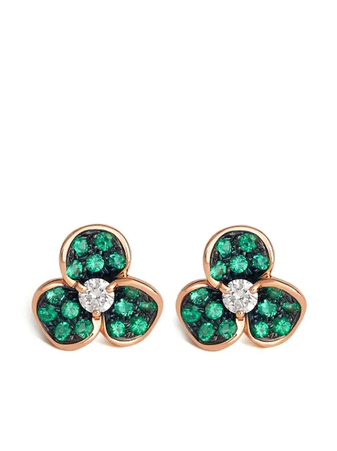 LEO PIZZO 18K rose gold Candy Flora emerald earrings