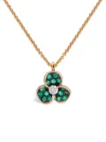 LEO PIZZO 18 rose gold Candy Flora diamond and emerald pendant necklace - Pink