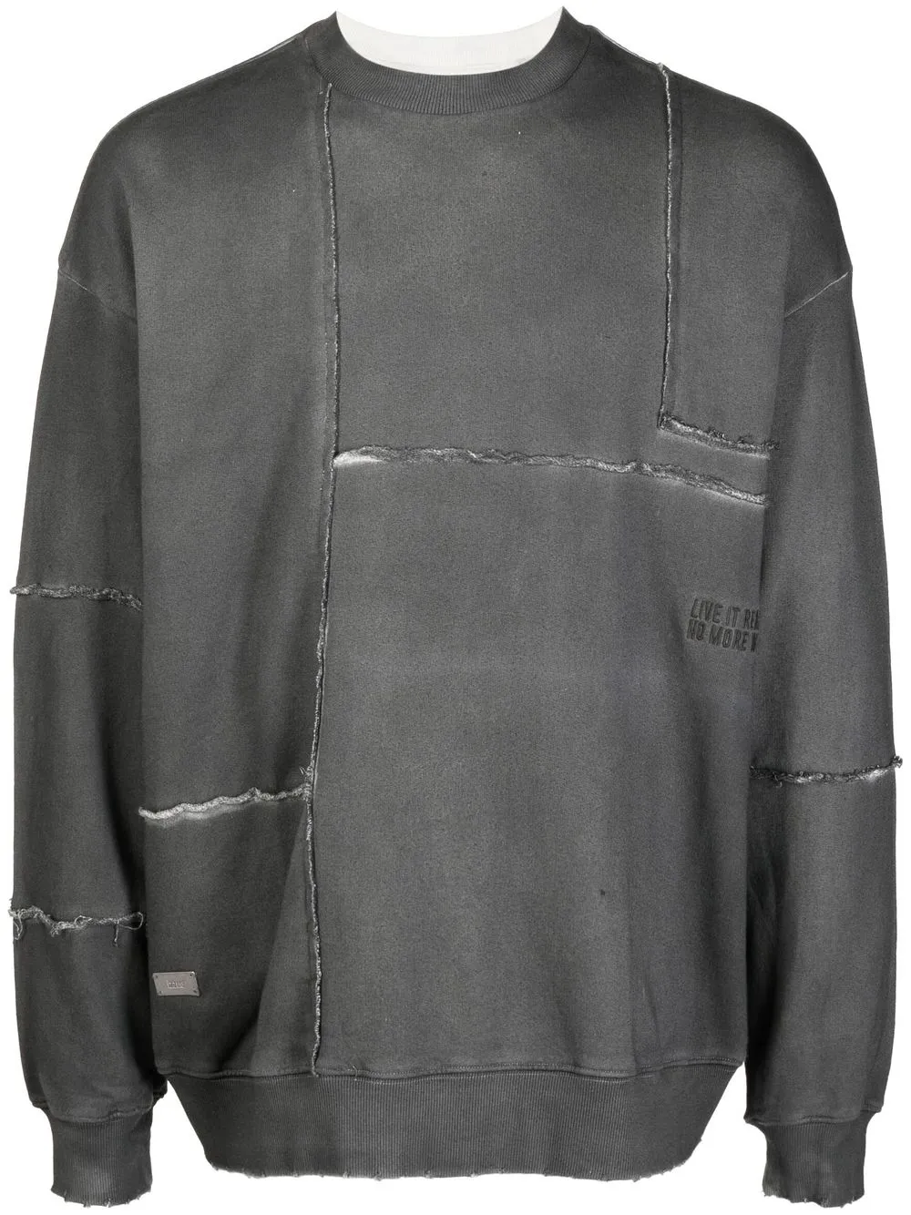 

izzue sudadera con bordado de patchwork - Gris