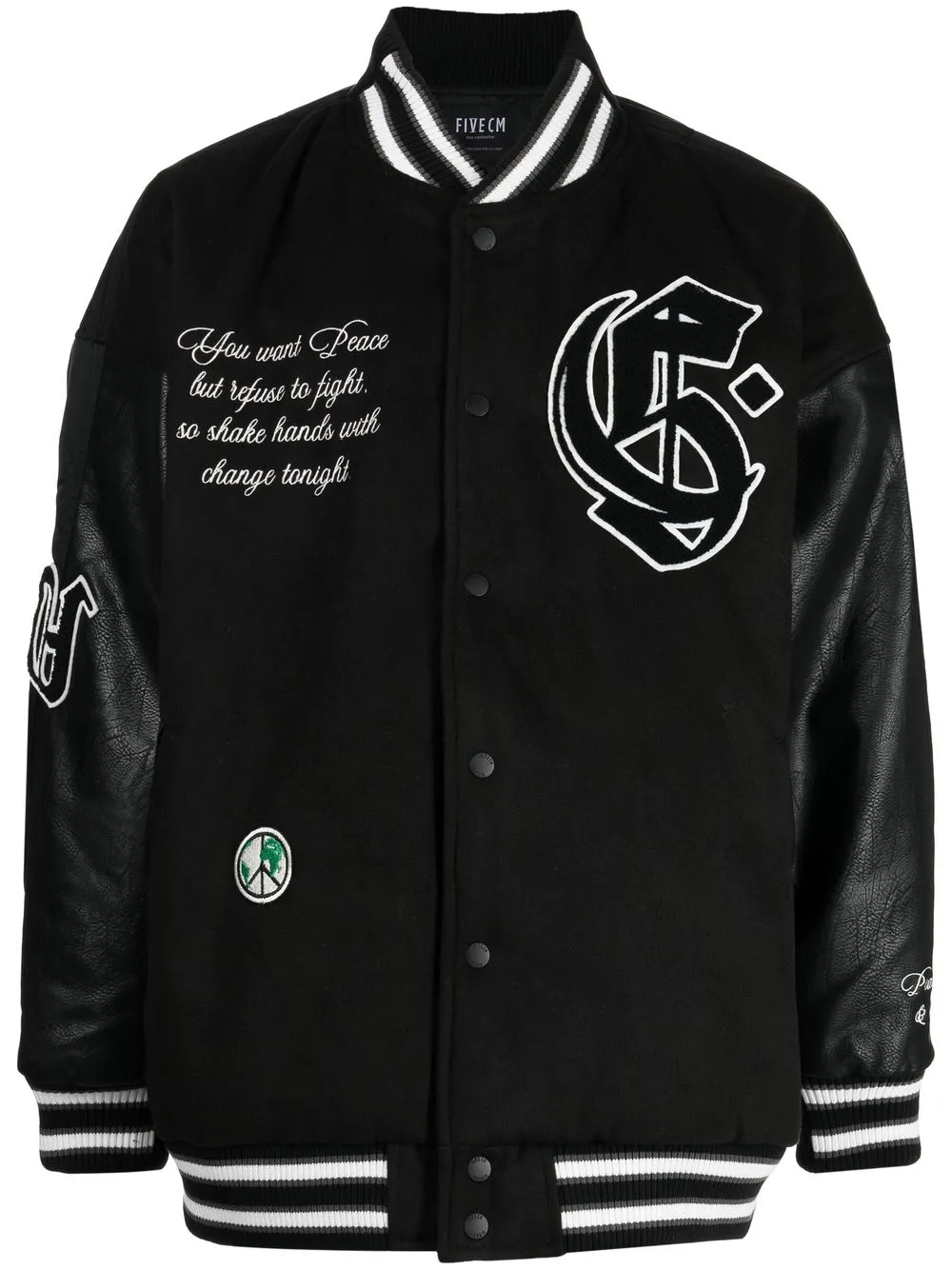 

FIVE CM logo-path bomber jacket - Black