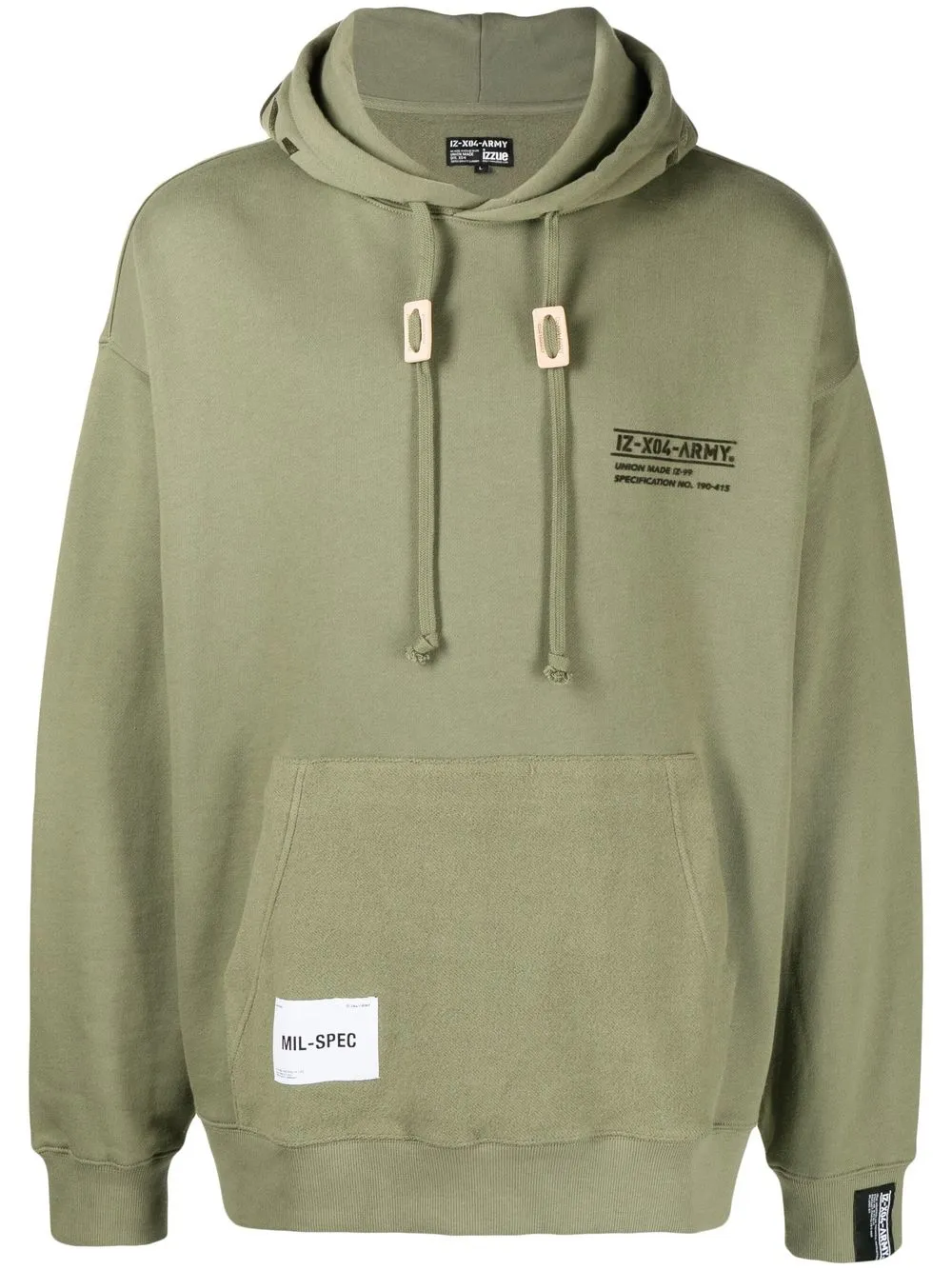 

izzue graphic-print cotton hoodie - Green