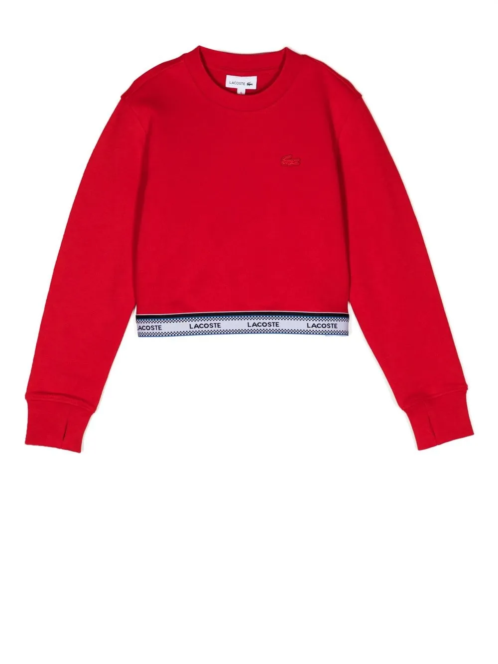 

Lacoste Kids suéter con franja del logo - Rojo