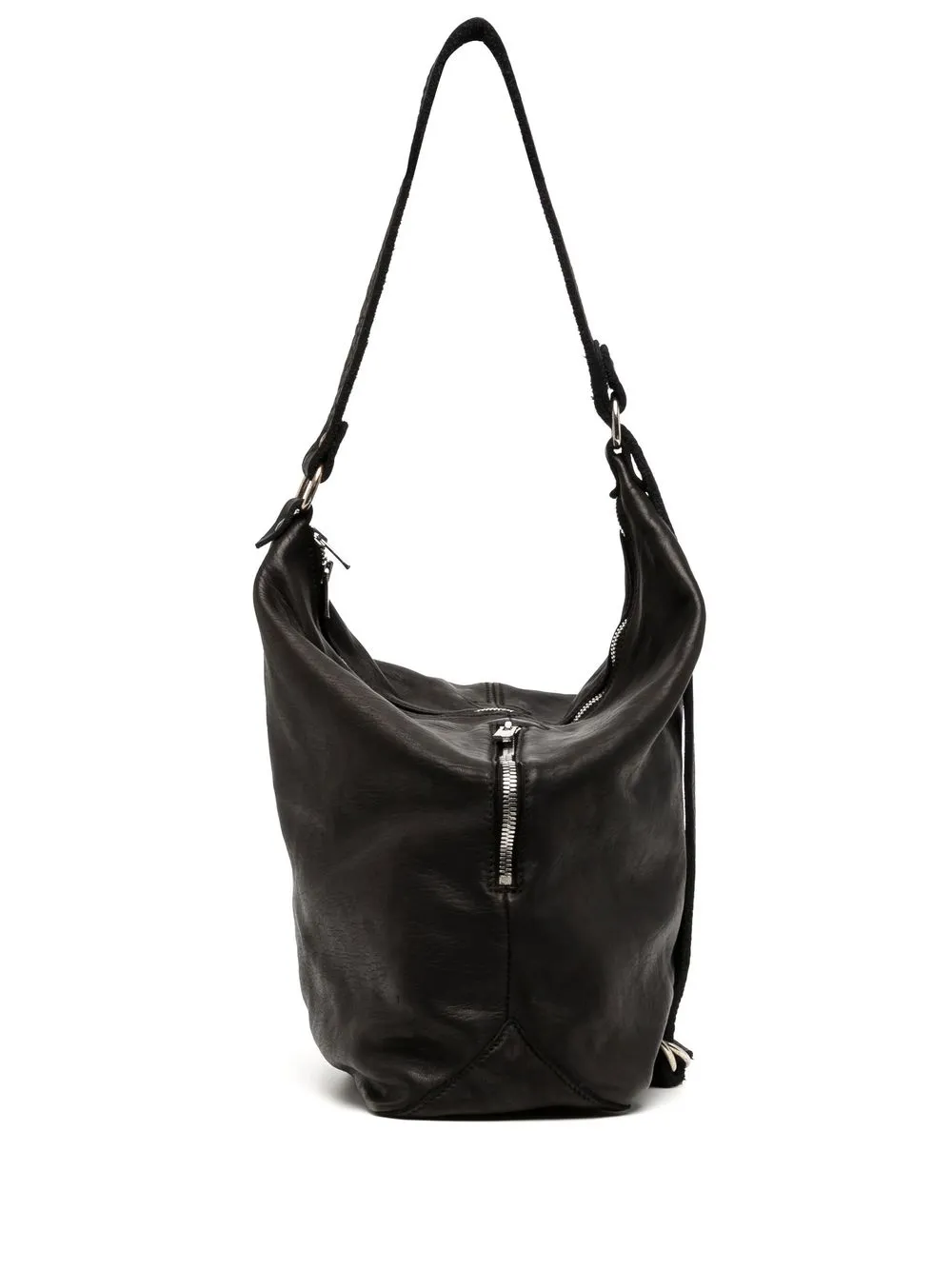 

Guidi zipped leather tote - Black