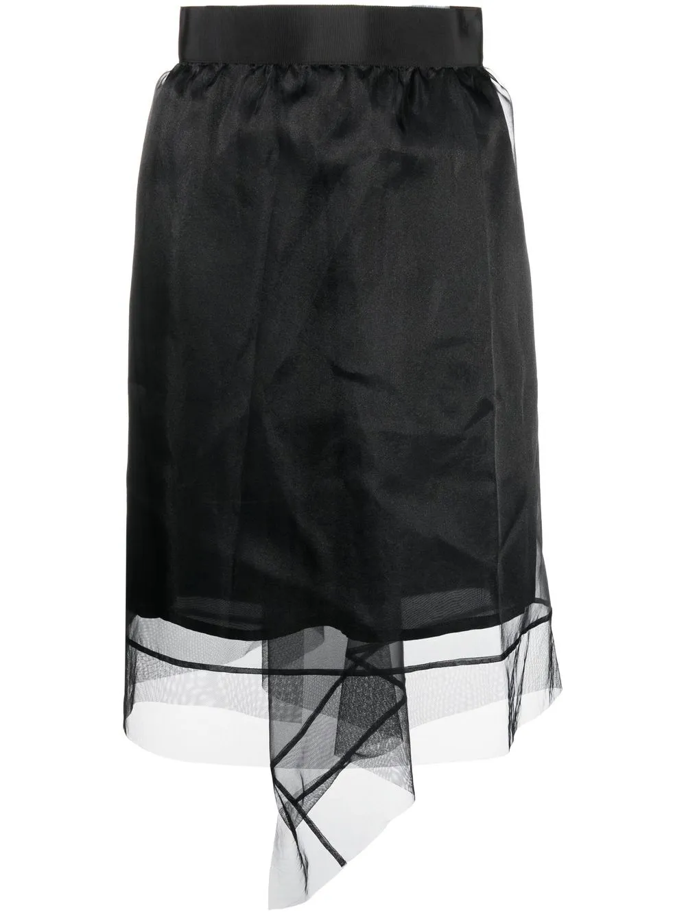 

sacai falda midi de tul con cintura alta - Negro