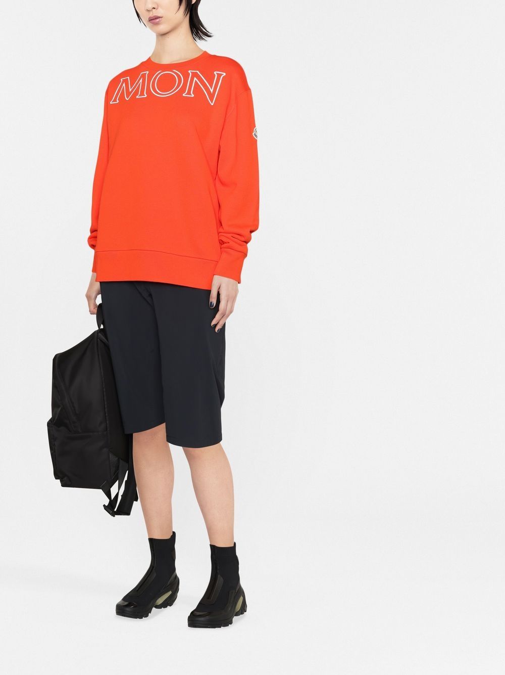 Moncler Sweater met logoprint - Oranje