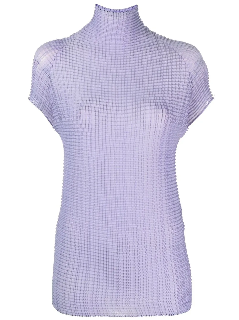 

Issey Miyake textured-effect roll neck T-shirt - Purple