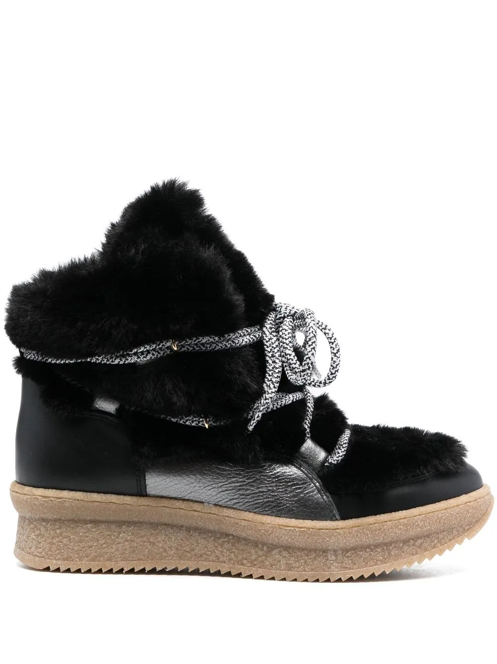 

Paul Warmer botas con agujetas y logo - Negro