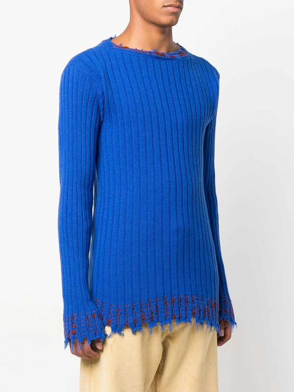  Marni Gerippter Pullover   Blau 