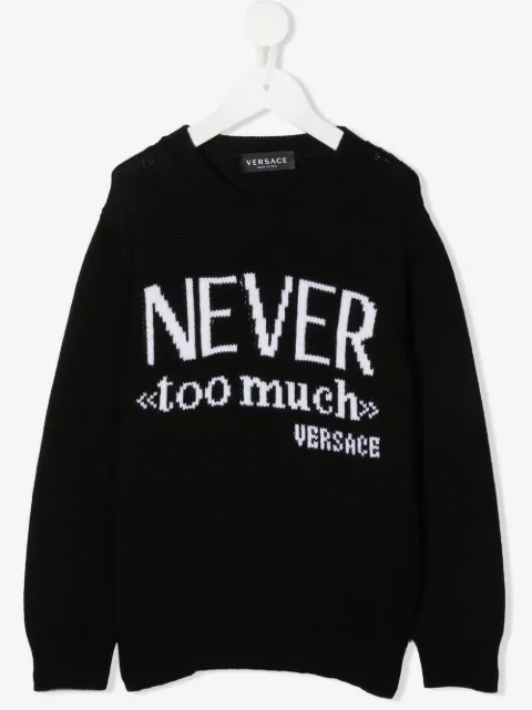 Versace Kids Never Too Much knit jumper