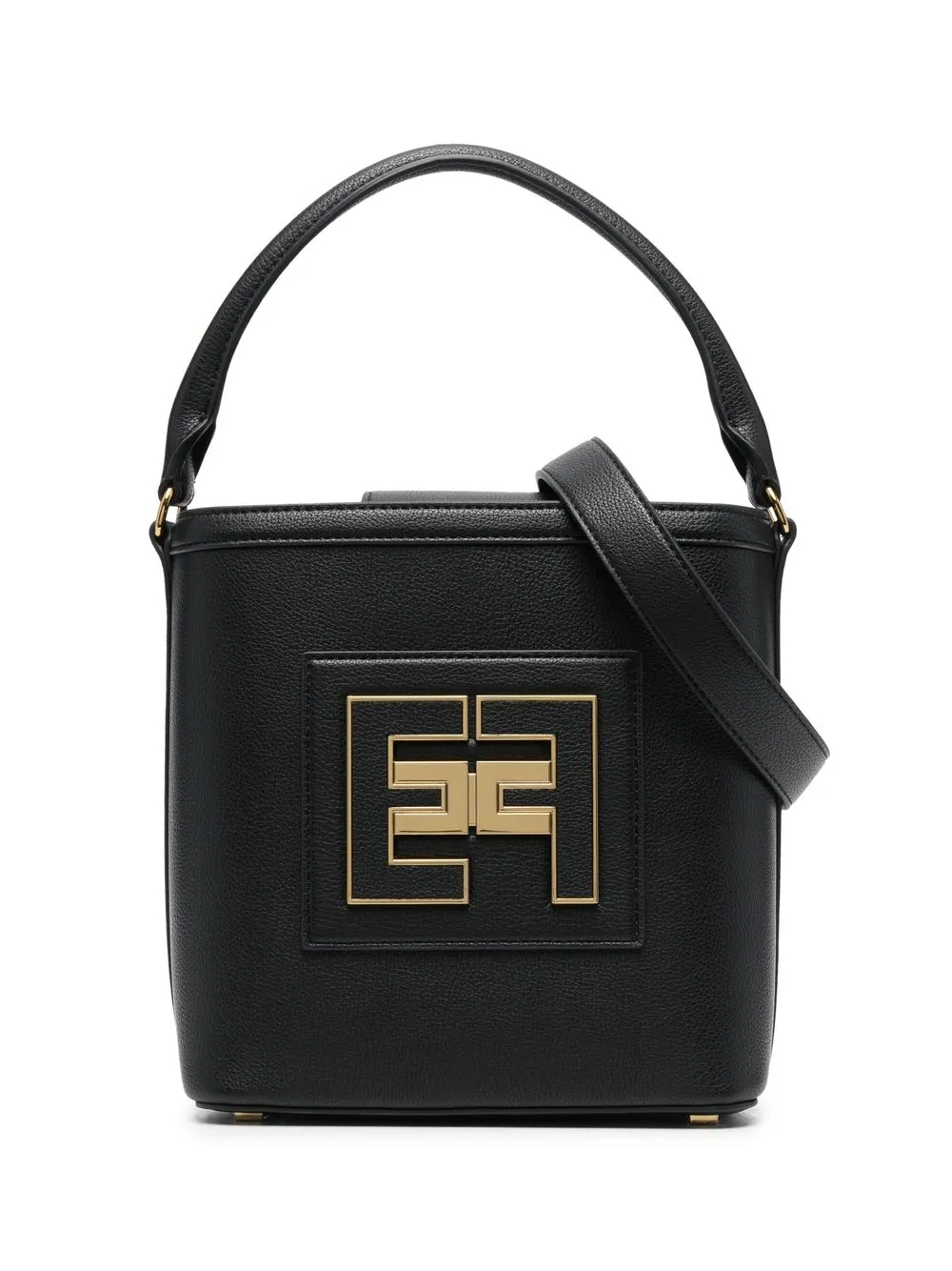 

Elisabetta Franchi tote con placa del logo - Negro