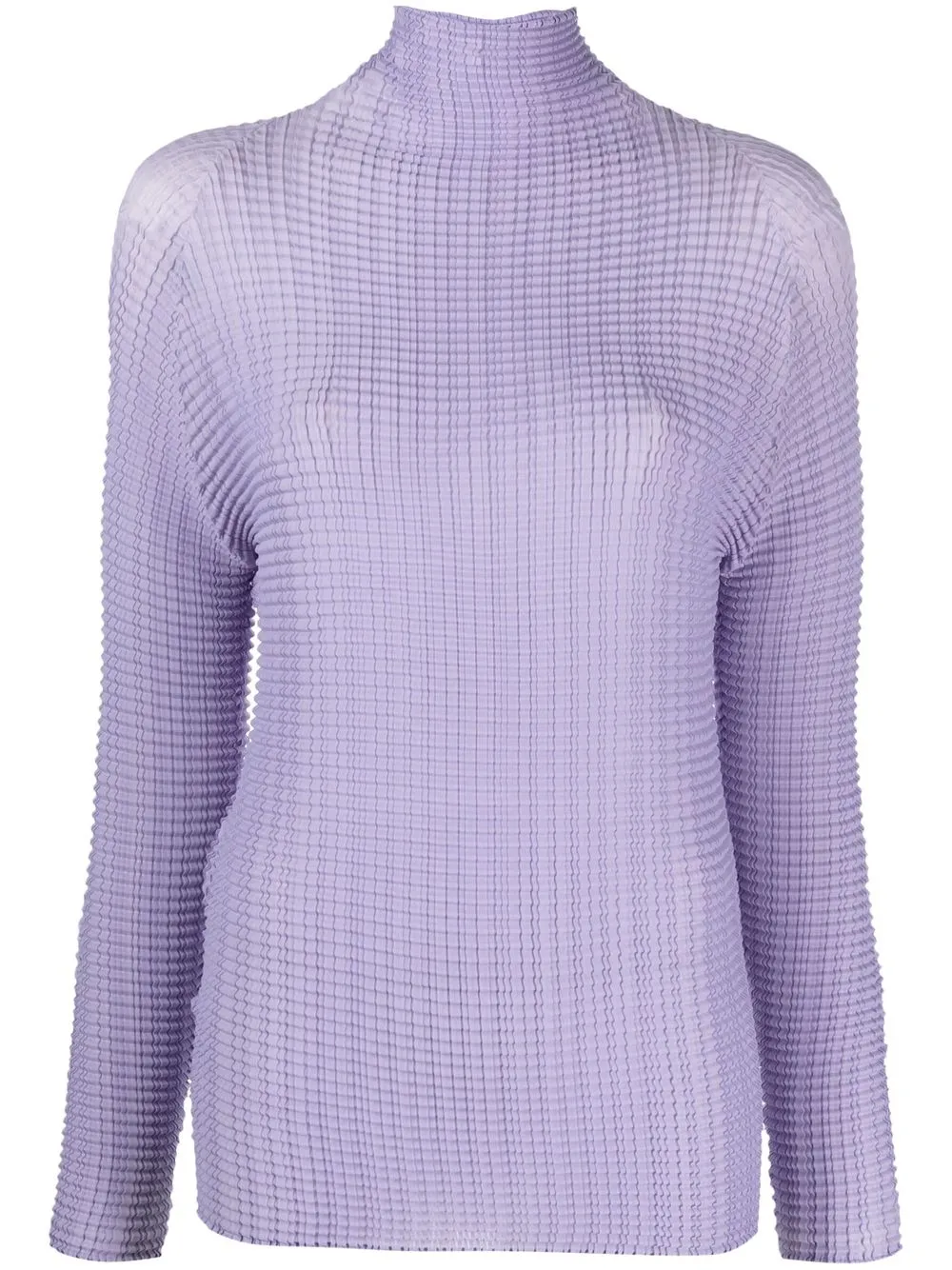 

Pleats Please Issey Miyake playera con cuello vuelto - Morado