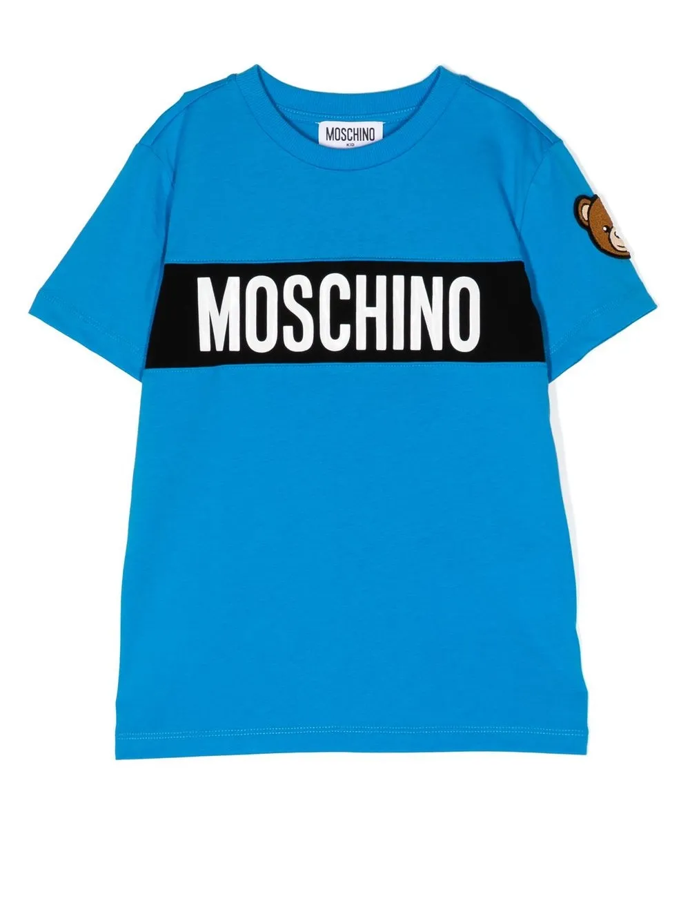 

Moschino Kids playera manga corta con logo estampado - Azul