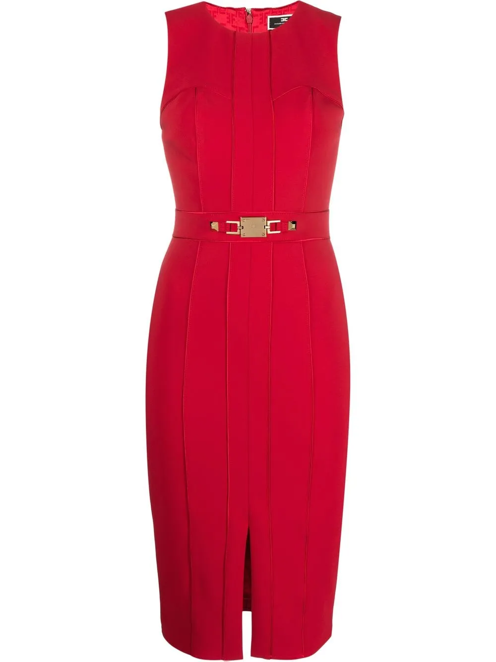 

Elisabetta Franchi vestido midi sin mangas - Rojo