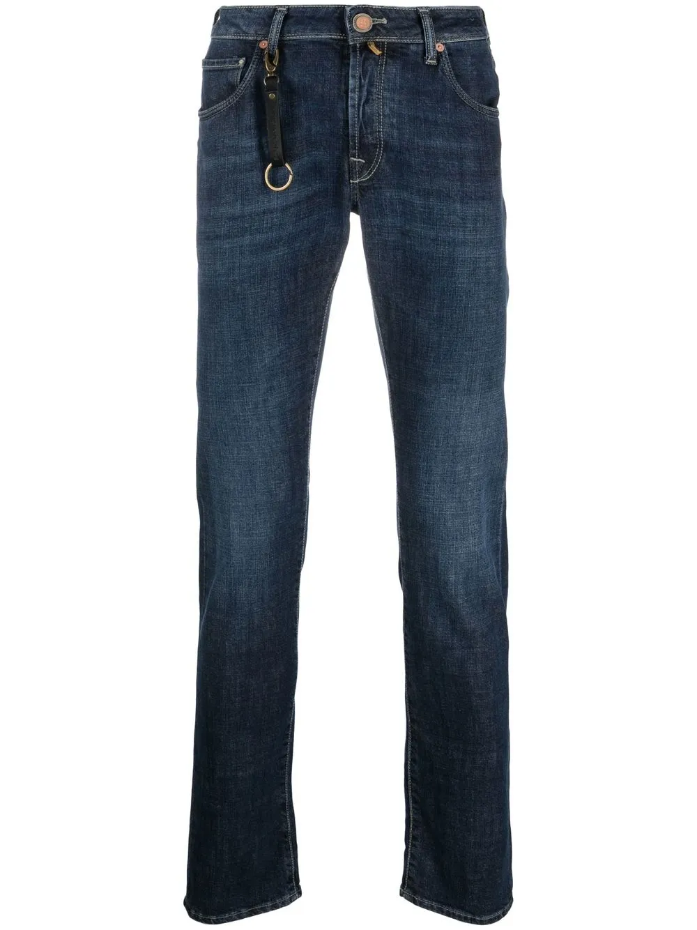 INCOTEX SLIM-CUT WASHED JEANS