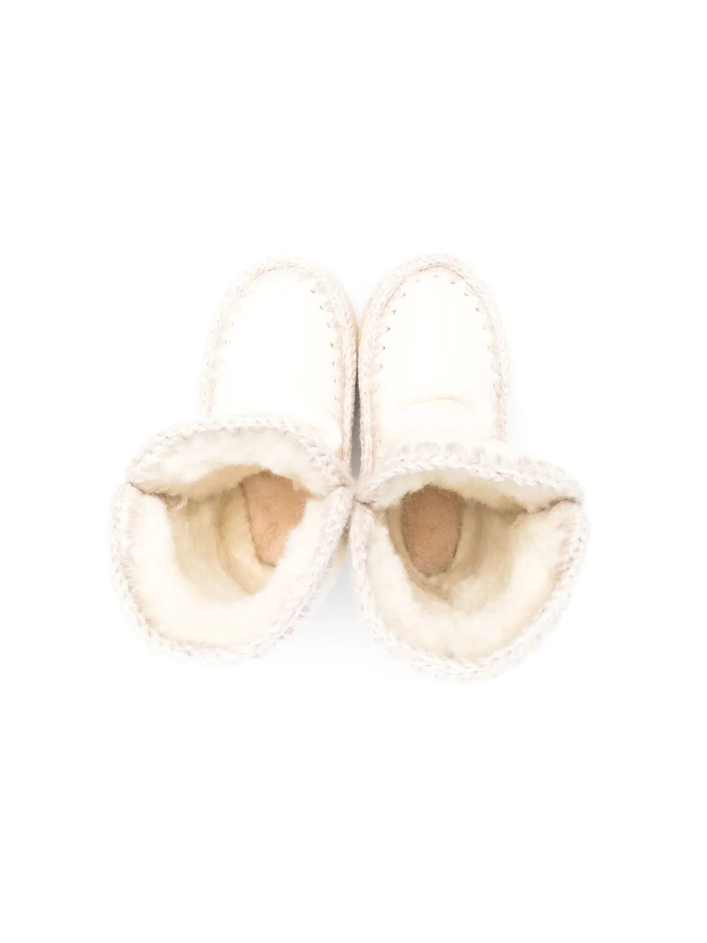  Mou Kids Shearling-lined Leather Boots - White 