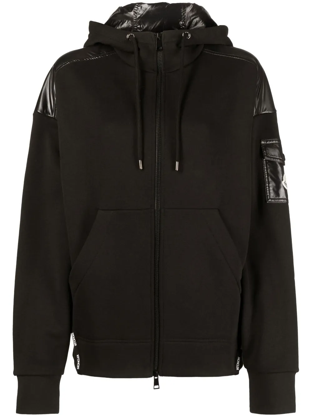 

Moncler hoodie con parche del logo y cierre - Negro