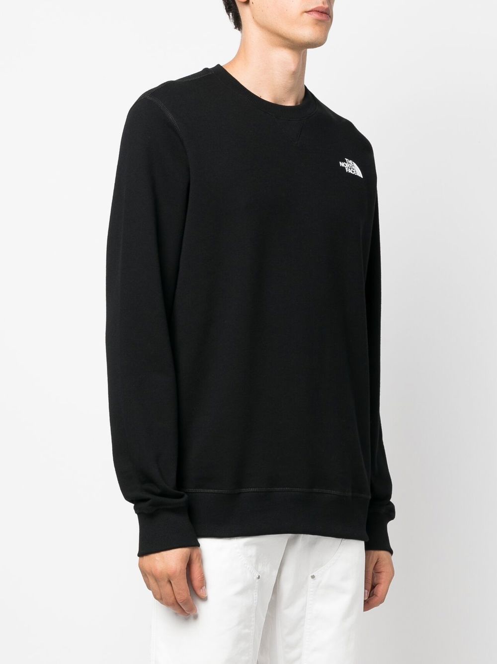 Shop The North Face Logo Print Crew-neck Sweatshirt In Black