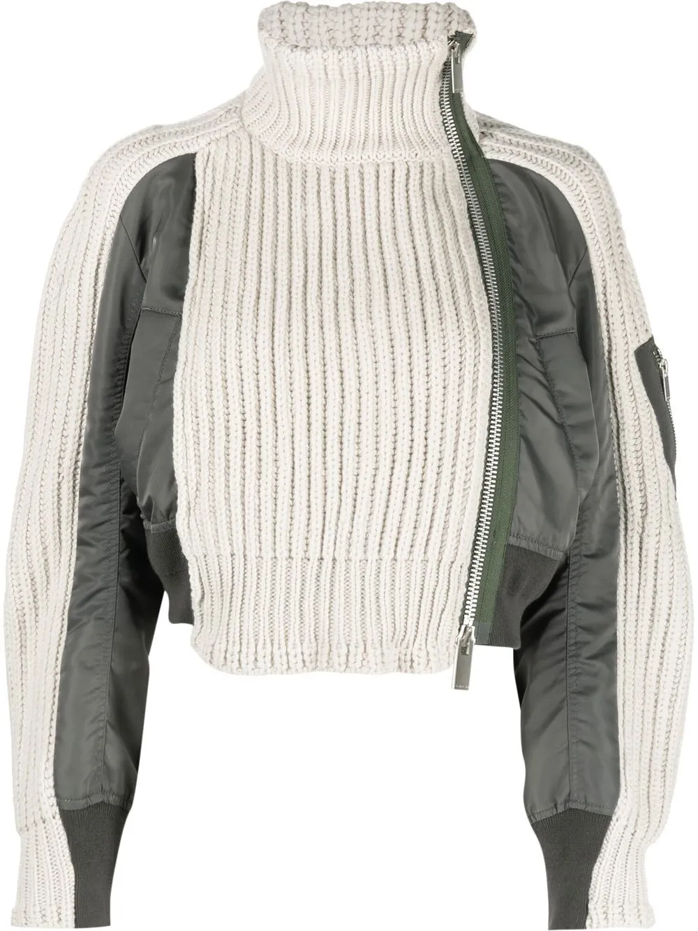 

sacai panelled bomber jacket - Green