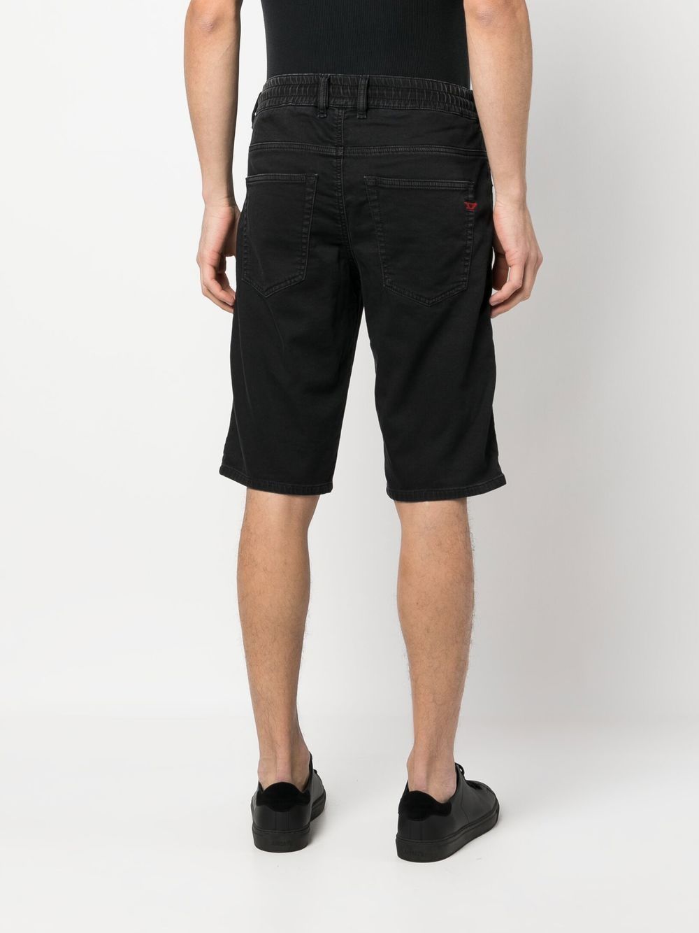 Shop Diesel Straight-leg Denim Bermuda Shorts In Black