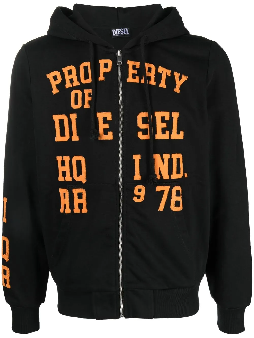 

Diesel logo-print long-sleeve hoodie - Black