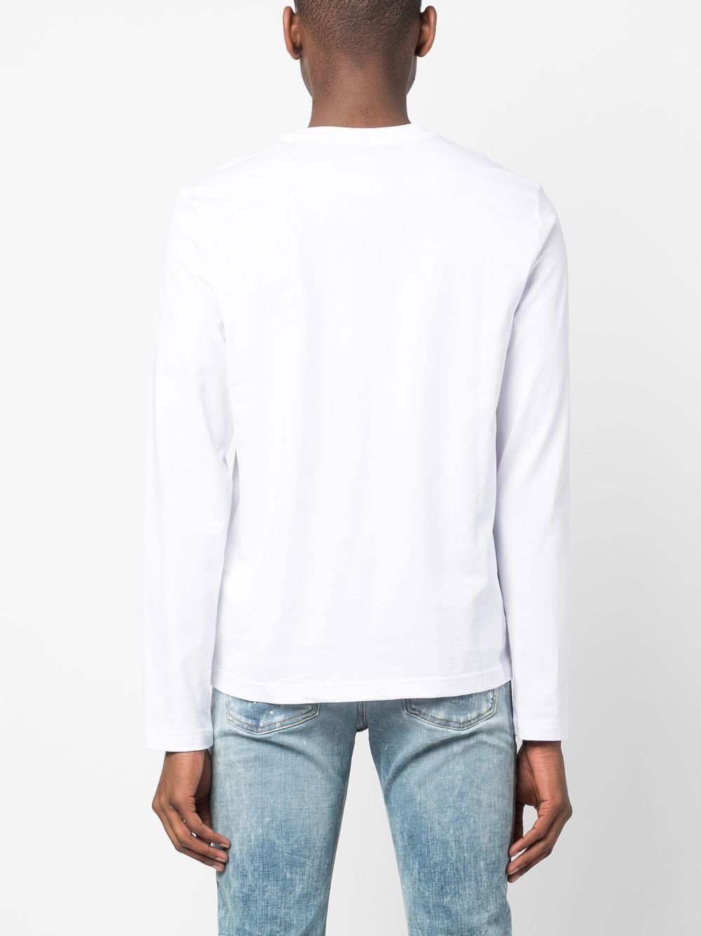 Shop Diesel T-diegor-ls-microdiv Cotton T-shirt In White