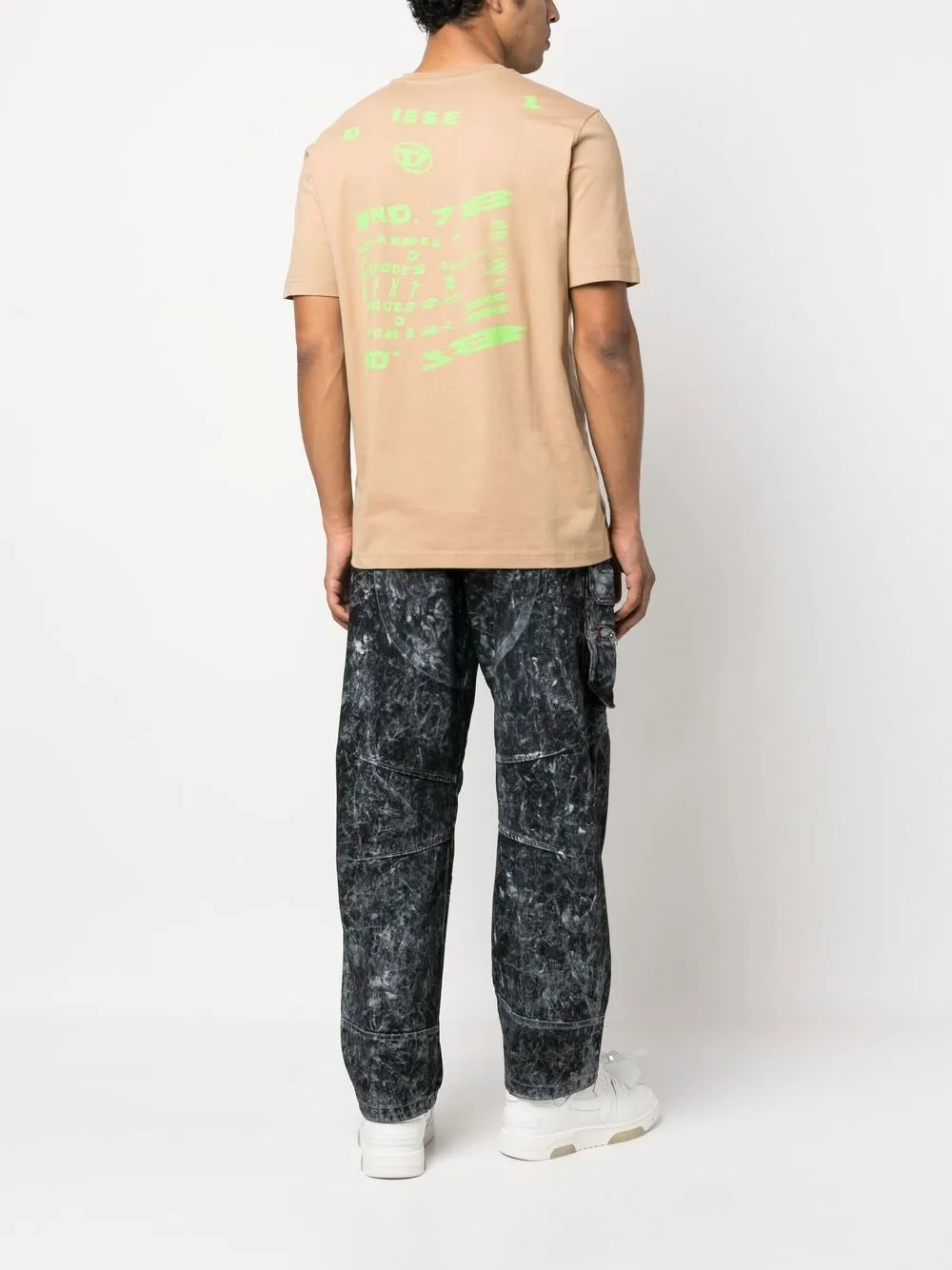 Diesel T-shirt met logoprint - Bruin