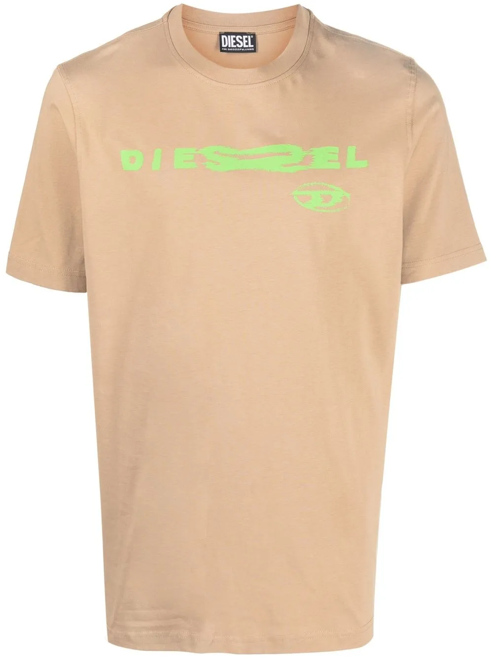 Diesel playera manga corta con logo estampado - Marrón