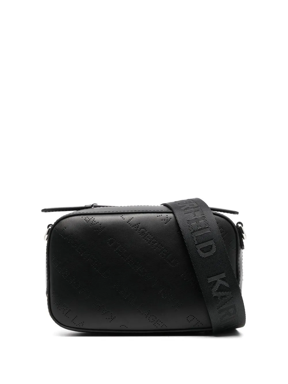 

Karl Lagerfeld bolsa crossbody con logo perforado - Negro