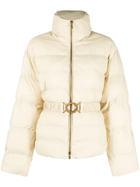 PINKO logo print collar puffer jacket