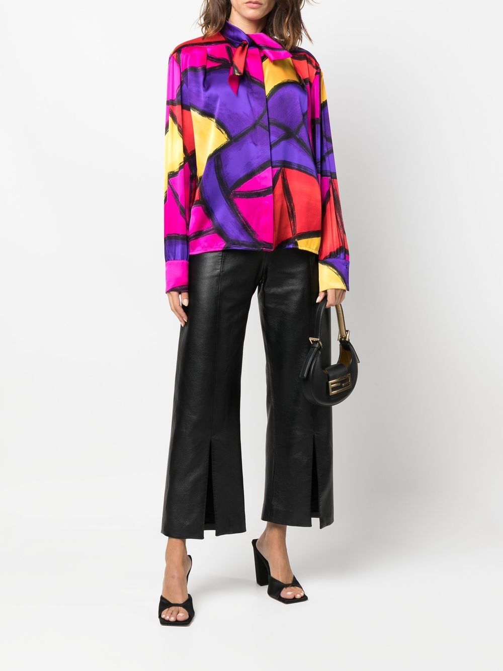 Thierry Mugler Pre-Owned Blouse met abstracte print - Blauw