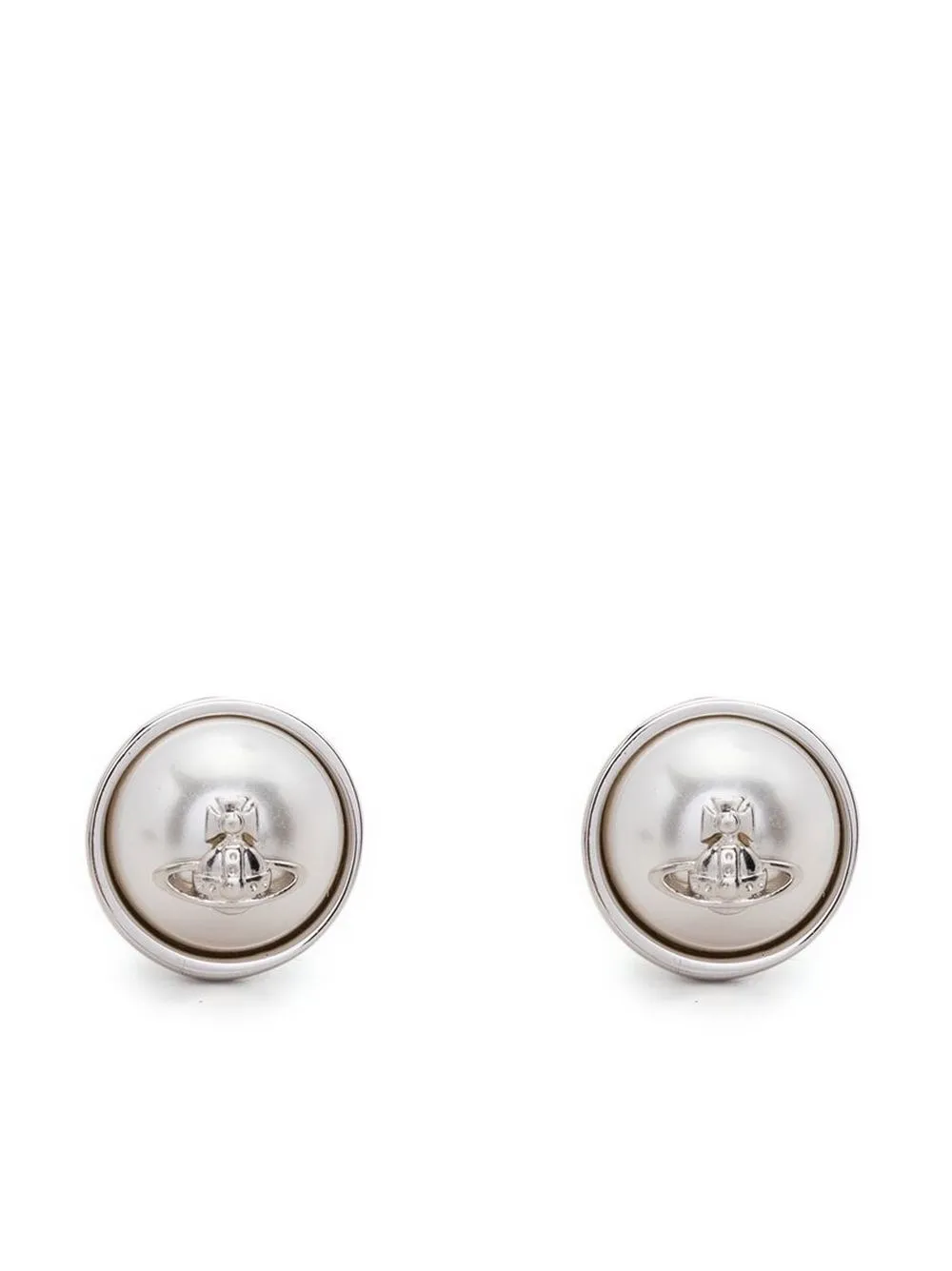 

Vivienne Westwood aretes con aplique Orb - Plateado