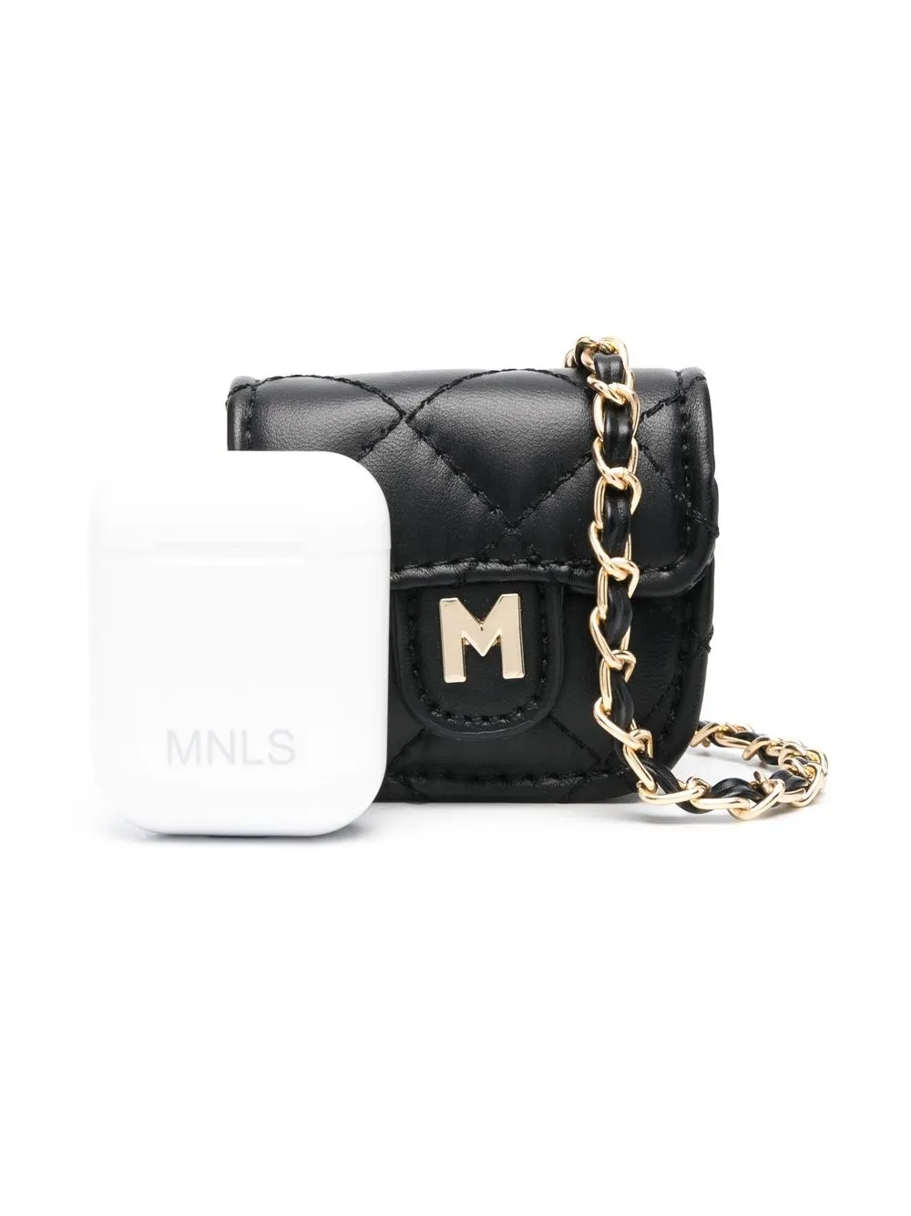 

Monnalisa tote capitonada con placa del logo - Negro