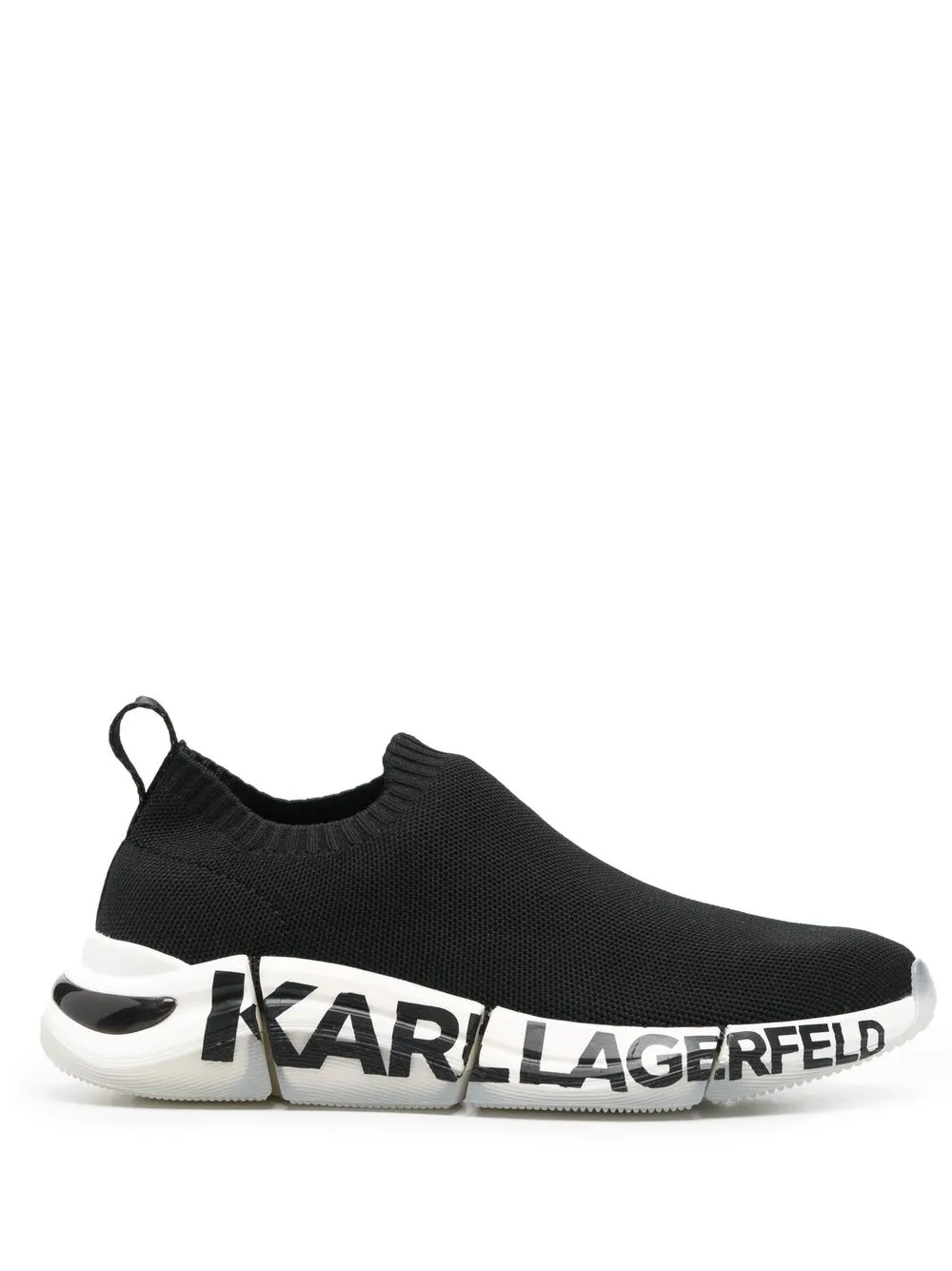 

Karl Lagerfeld tenis bajos con logo estampado - Negro