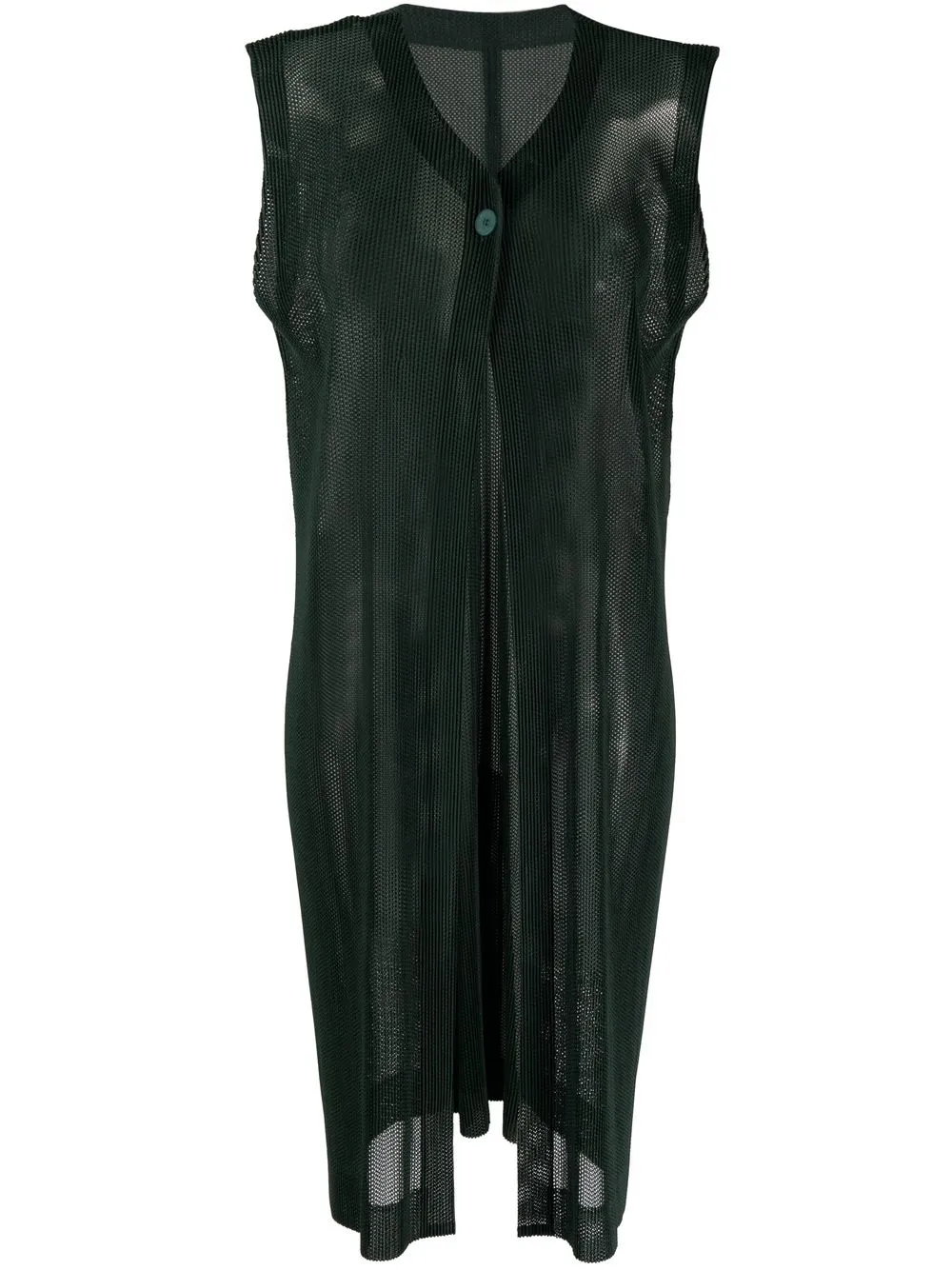 

Pleats Please Issey Miyake top tejido transparente - Verde