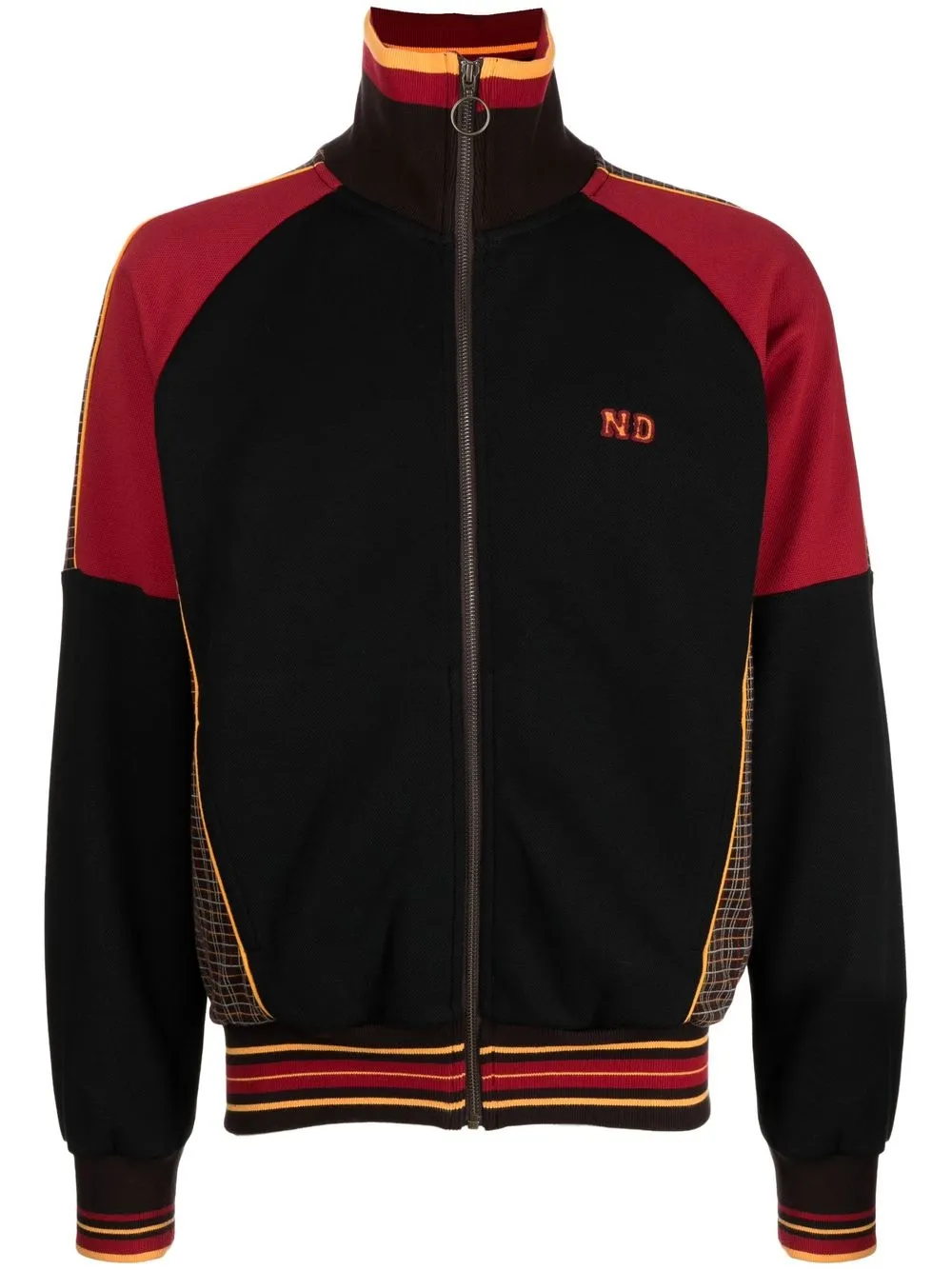 

Nicholas Daley checked zip-up track top - Black