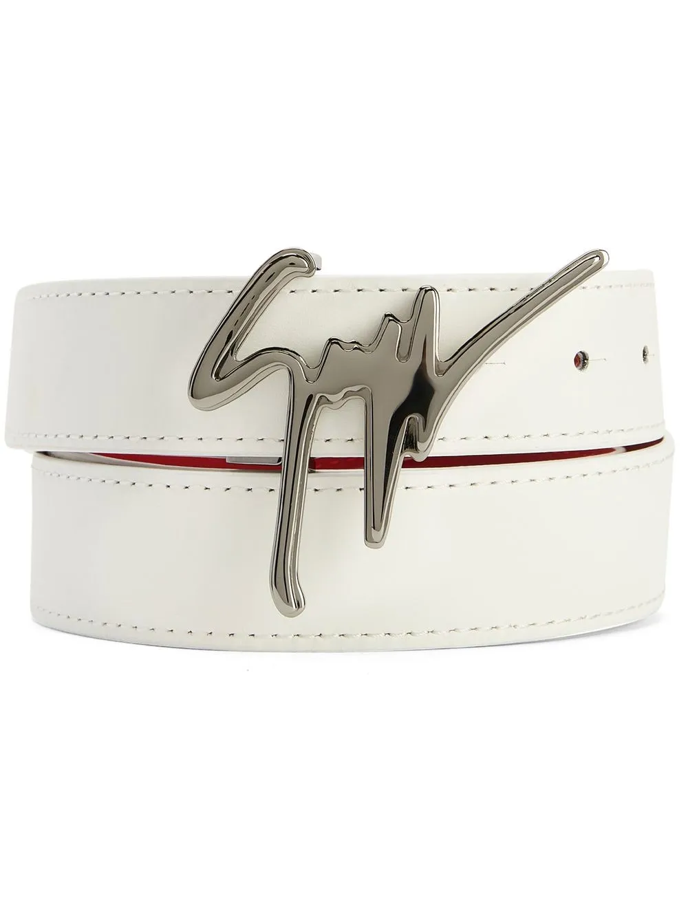 Giuseppe Zanotti Giuseppe logo-buckle belt - White
