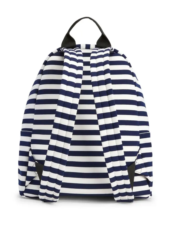 Navy and white striped backpack online