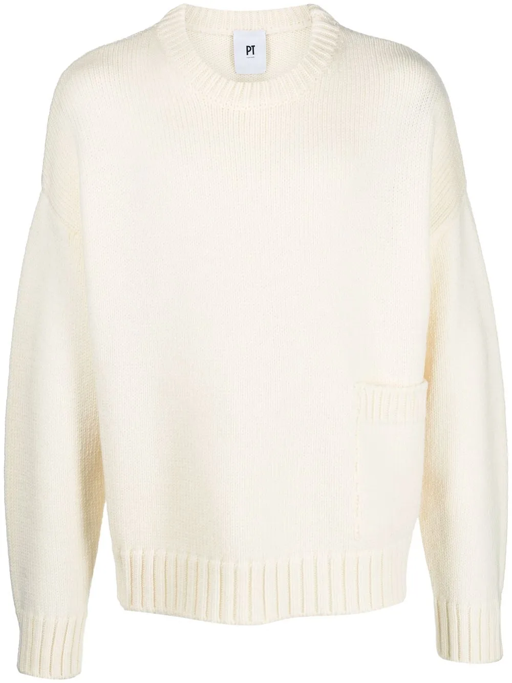 

PT Torino patch-pocket virgin wool jumper - White