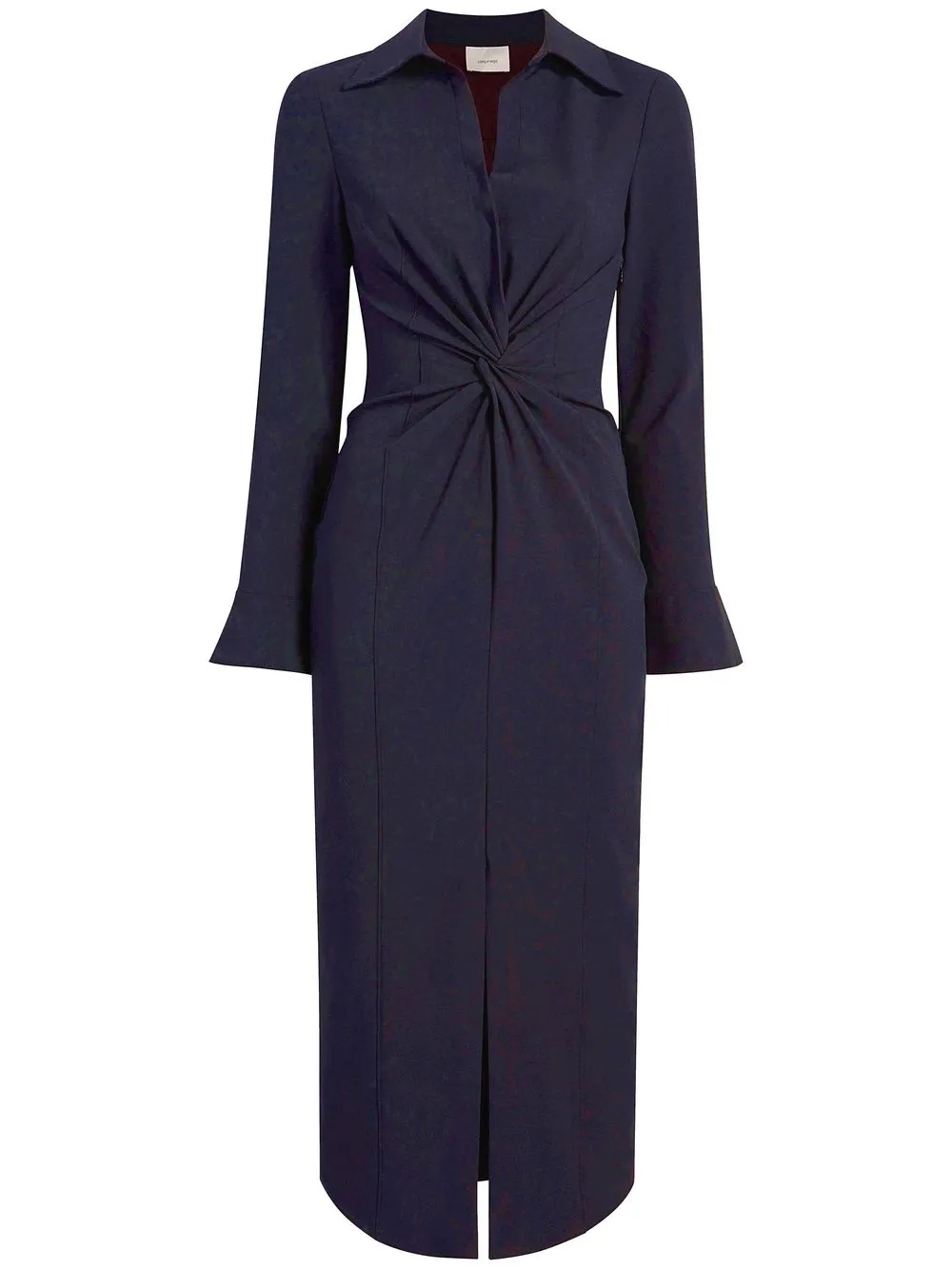 Shop Cinq À Sept Mckenna Ruched Shirt Dress In Blue