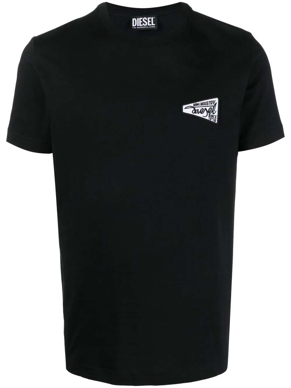 Diesel logo-patch shortsleeved cotton T-shirt - Black