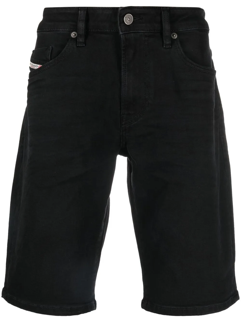 

Diesel shorts de mezclilla con parche del logo - Negro