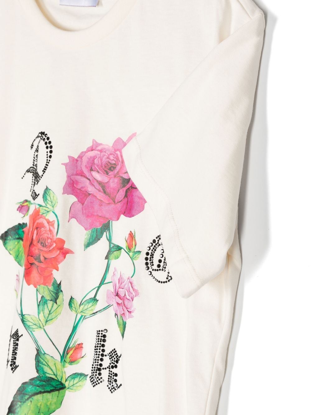 Shop Pinko Logo Floral Print T-shirt In Nude