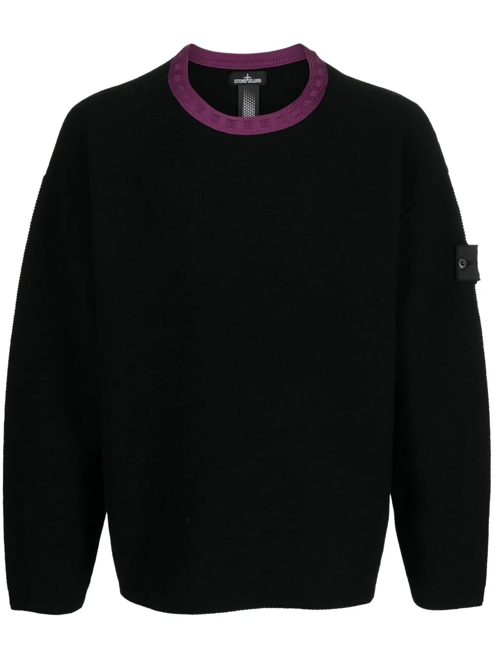 

Stone Island Shadow Project Compass-patch wool jumper - Black